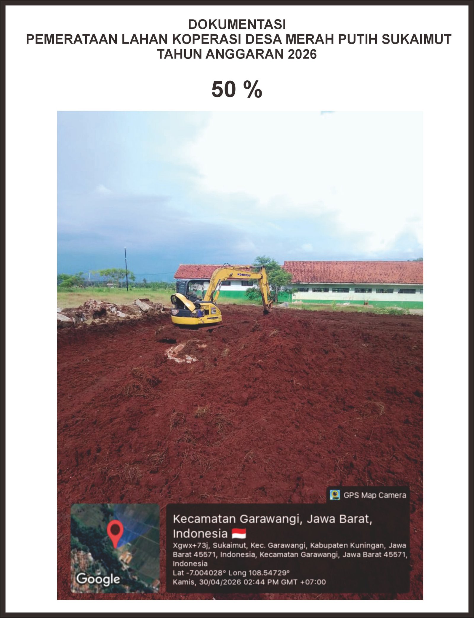 PEMERATAAN LAHAN KOPERASI DESA MERAH PUTIH SUKAIMUT